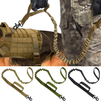 

Army Tactical Dog Leash Nylon Bungee Leashes Pet Military Lead Belt Training Running Leash For Medium Large Dogs German Shepherd