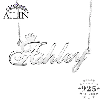 AILIN 925 Sterling Silver Custom Necklace With Crwon Women Personalized Name Necklace Christmas Chains Jewelry Birthday Gifts 
AILIN 925 Sterling Silver Custom Necklace With Crwon Women Personalized Name Necklace Christmas Chains Jewelry Birthday Gifts