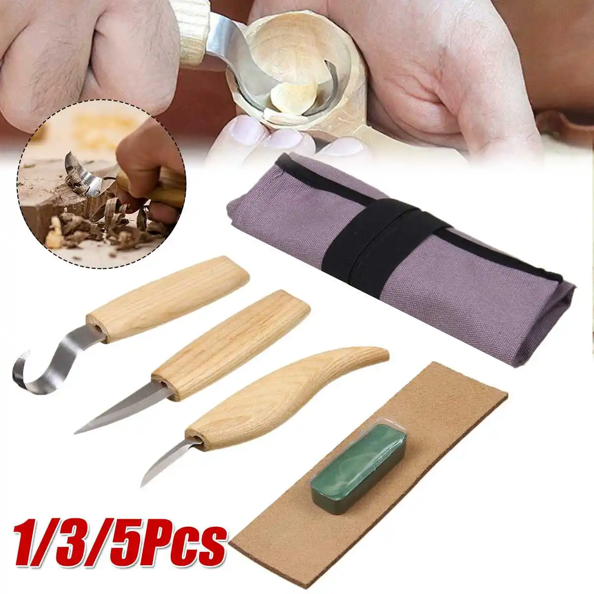 1/3/5Pcs Wood Carving Knife Chisel Woodworking Cutter Hand Tool Set Peeling Woodcarving Sculptural DIY Spoon Carving Woodcut
1/3/5Pcs Wood Carving Knife Chisel Woodworking Cutter Hand Tool Set Peeling Woodcarving Sculptural DIY Spoon Carving Woodcut