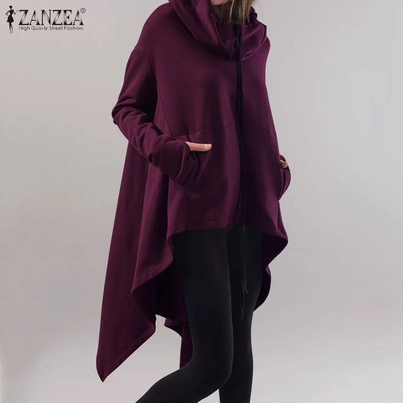 ZANZEA Women Asymmetric Solid Hoodies 2020 Fashion Ladies Hooded Long Sleeve Zipper Sweatshirt Loose Casual Pullover Plus Size
ZANZEA Women Asymmetric Solid Hoodies 2020 Fashion Ladies Hooded Long Sleeve Zipper Sweatshirt Loose Casual Pullover Plus Size