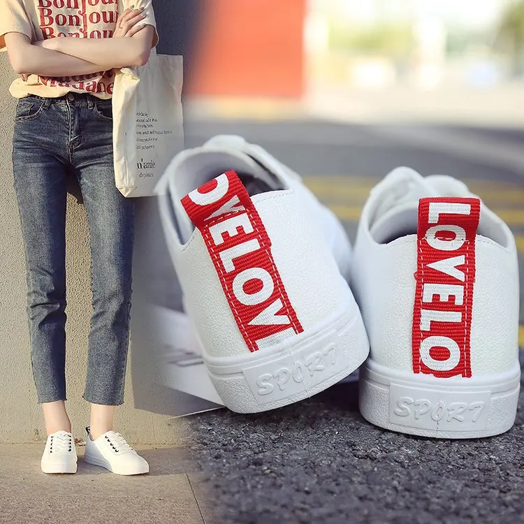 

New Style Canvas Shoes WOMEN'S Shoes Autumn Versatile Small White Shoes Korean-style Students Lace-up Shoes Flat Street Snap Cas