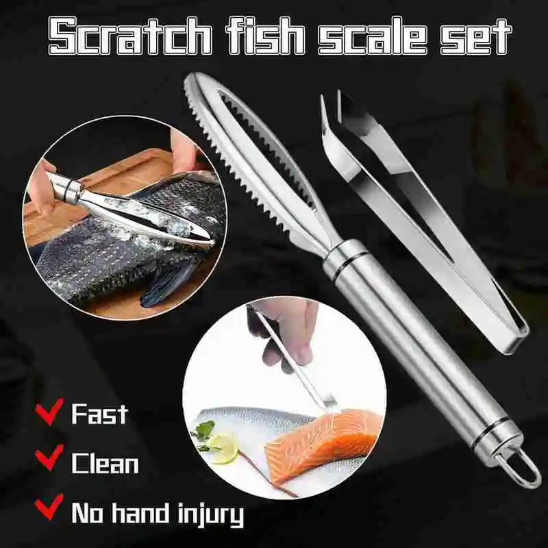 Kitchen Stainless Steel Manual Fish Scales Scraping Fish Seafood Tools Planer Cleaner Gadget Fish Cleaning Knife Tweezers Gadget
Kitchen Stainless Steel Manual Fish Scales Scraping Fish Seafood Tools Planer Cleaner Gadget Fish Cleaning Knife Tweezers Gadget