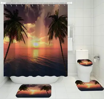 3/4 Pieces Nature Landscape Shower Curtains Sets Scenery Carpet U-Pad Toilet Mat Sea View For Bathroom Colorful Bathroom Set
3/4 Pieces Nature Landscape Shower Curtains Sets Scenery Carpet U-Pad Toilet Mat Sea View For Bathroom Colorful Bathroom Set