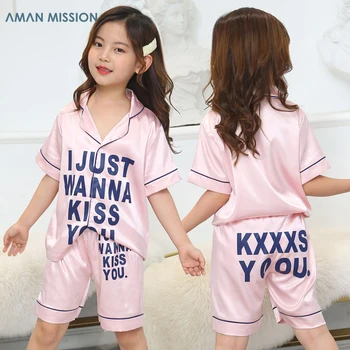Girls Pajamas Summer Thin Ice Silk Cute Baby Girl Pajamas Child Tracksuit Set Child Pyjamas Sweet Girl Cute Letters Pajamas
Girls Pajamas Summer Thin Ice Silk Cute Baby Girl Pajamas Child Tracksuit Set Child Pyjamas Sweet Girl Cute Letters Pajamas
