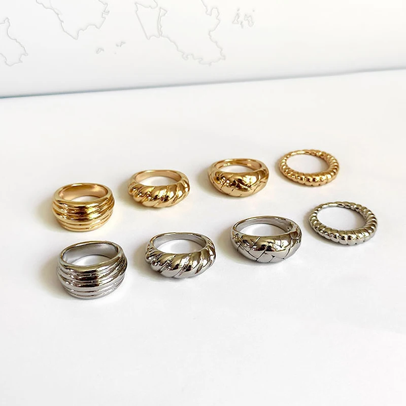 Women Ring 4 Designs Irregular Rings Croissants Chunky Circle Textured Minimalist Simple Charming Fashion Jewelry Geometric Ring
Women Ring 4 Designs Irregular Rings Croissants Chunky Circle Textured Minimalist Simple Charming Fashion Jewelry Geometric Ring