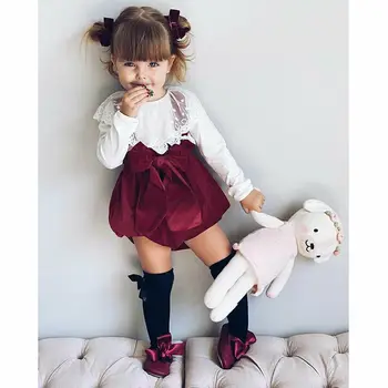 Newborn Baby Girls Long-sleeve Lace Ruffle Neck Tops T Shirt + Strap Overall Shorts Clothes Set Sweet Girls Overalls Outfits
Newborn Baby Girls Long-sleeve Lace Ruffle Neck Tops T Shirt + Strap Overall Shorts Clothes Set Sweet Girls Overalls Outfits