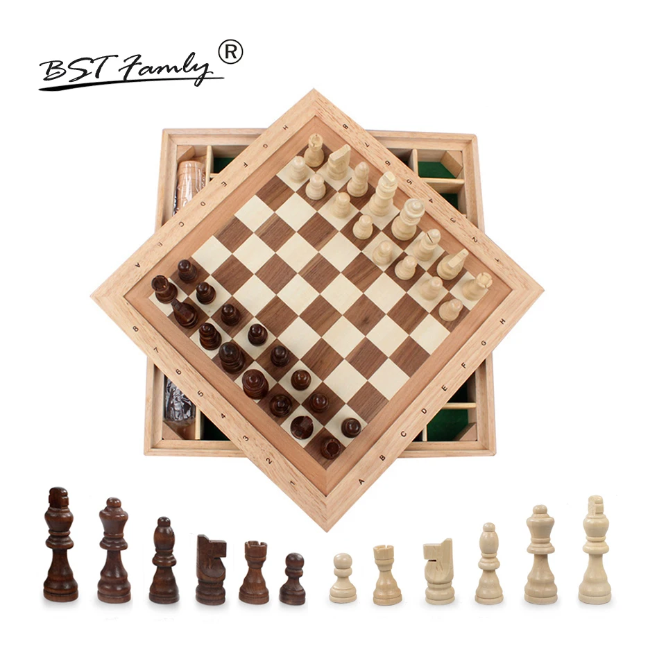 BSTFAMLY 3 in 1 Wood Chess Set International Chess Game Checkers Nine Men's Morris Chess Game Box Chessboard Three Gameplay I47
BSTFAMLY 3 in 1 Wood Chess Set International Chess Game Checkers Nine Men's Morris Chess Game Box Chessboard Three Gameplay I47
