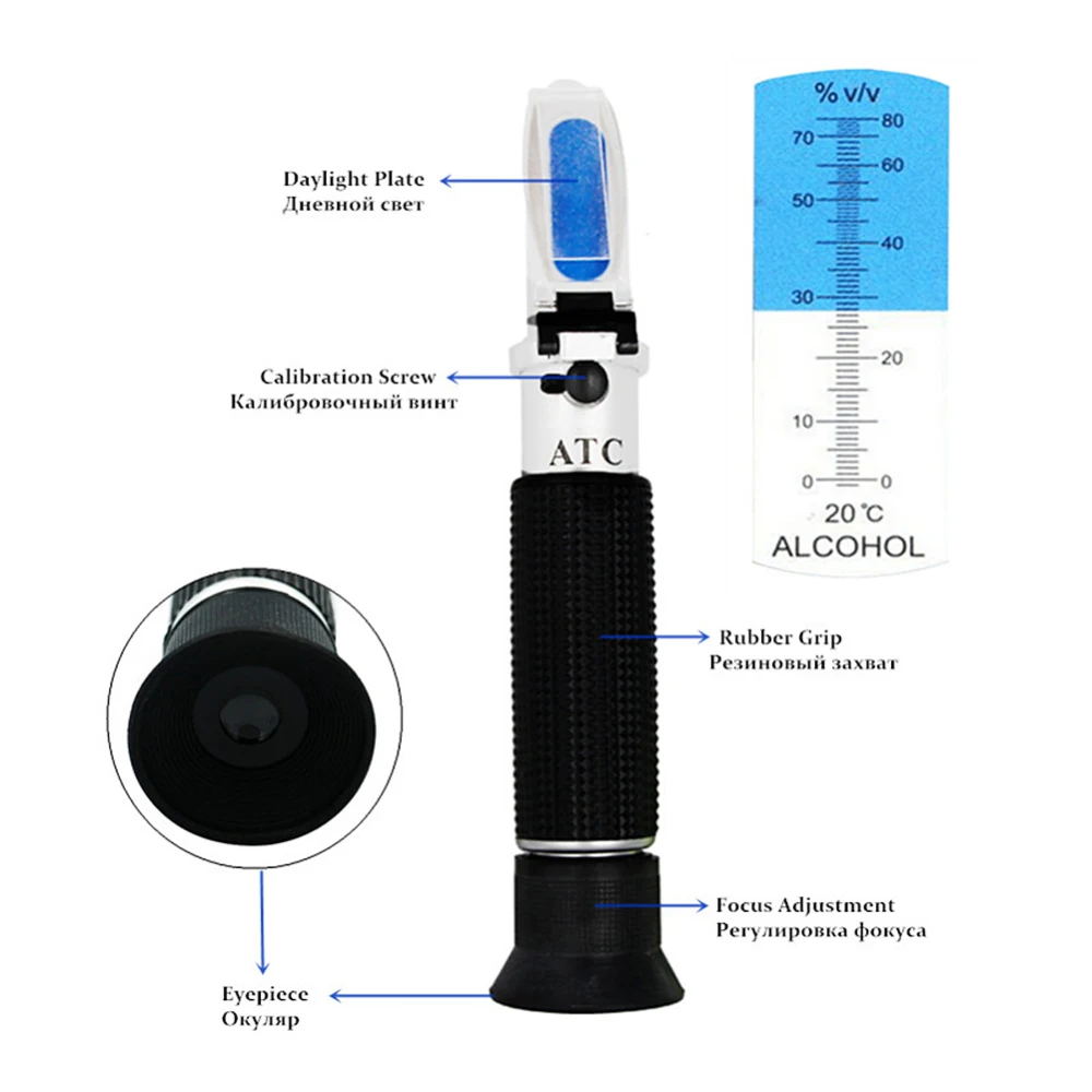 Handheld Alcohol Sugar Meter Refractometer Sweet Salt Tester Juice Food Detector For Measure Salinity Specific Gravity Of Water
Handheld Alcohol Sugar Meter Refractometer Sweet Salt Tester Juice Food Detector For Measure Salinity Specific Gravity Of Water