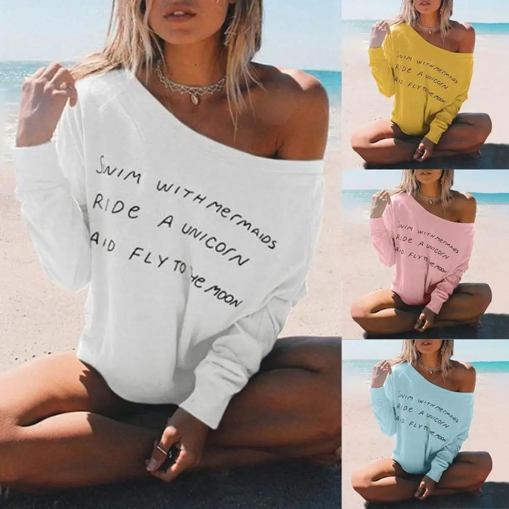 Spring and Autumn Style European and American Printed Lettering Shoulder Long Sleeve T-Shirt
Spring and Autumn Style European and American Printed Lettering Shoulder Long Sleeve T-Shirt