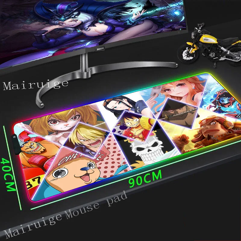 Mairuige Large RGB Mouse Pad Black Edge Popular Anime One Piece Straw Hat Three Piece Computer Desk Mat Fabric Non-slip Rubber
Mairuige Large RGB Mouse Pad Black Edge Popular Anime One Piece Straw Hat Three Piece Computer Desk Mat Fabric Non-slip Rubber