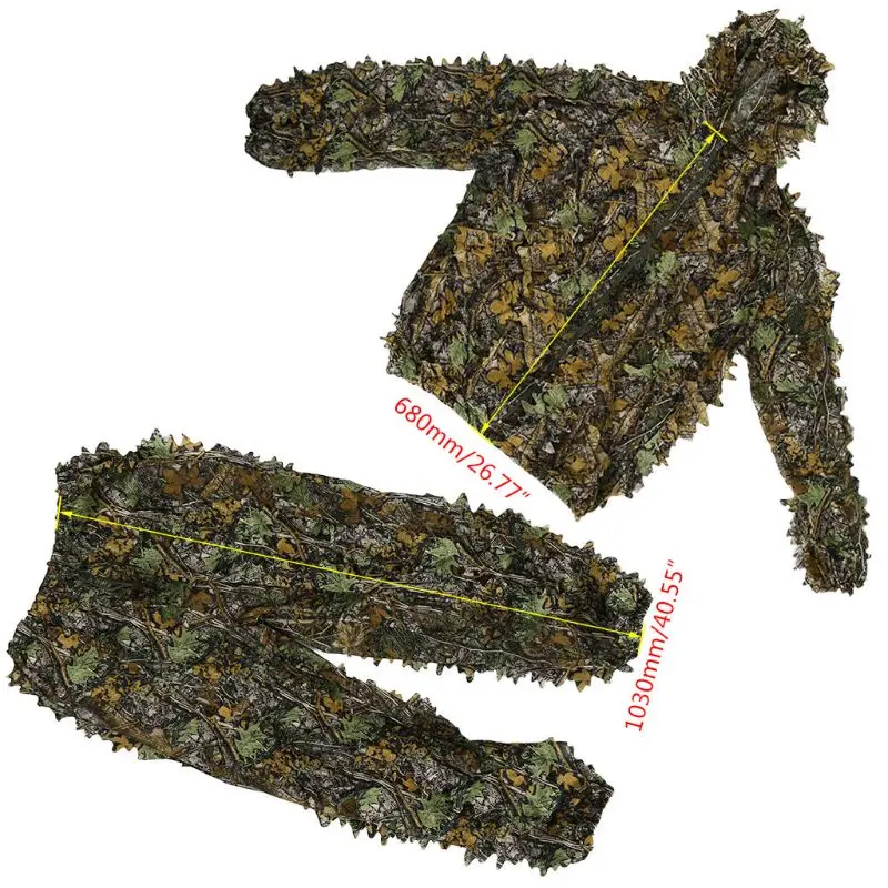 1 Set Hunting Clothes 3D Leaf Coat Trousers Camouflage Outdoor Jungle Watch Bird M7DC
1 Set Hunting Clothes 3D Leaf Coat Trousers Camouflage Outdoor Jungle Watch Bird M7DC