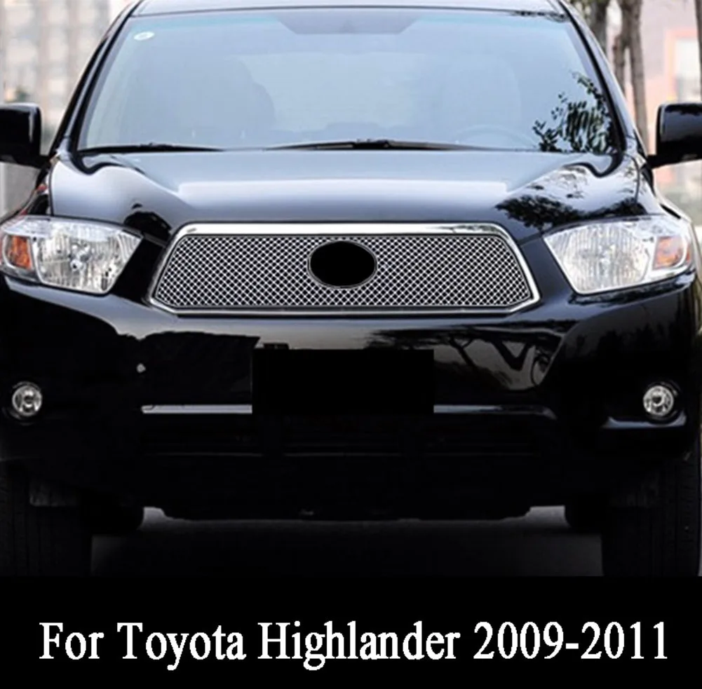 Нержавеющая сталь Передняя решетка для Toyota Highlander 2009 2010 2011 2015 2016|Гоночные решетки|