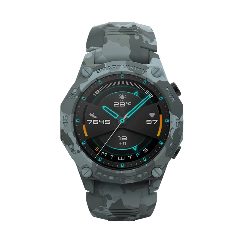 Фото Чехол + ремешок для Huawei Watch GT2 46 мм спортивный умный браслет с камуфляжным узором