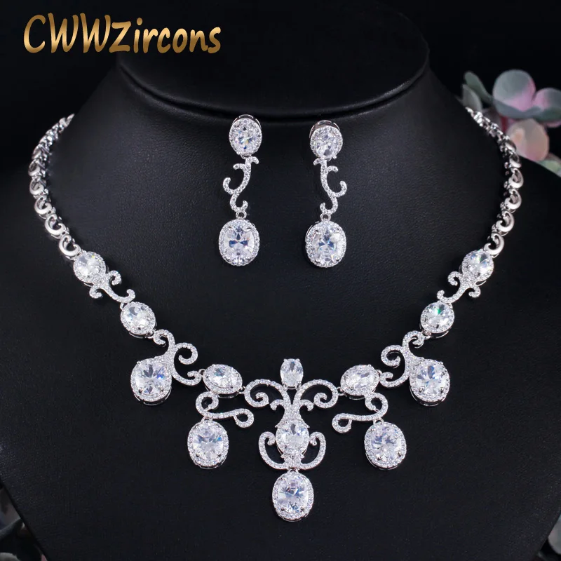 CWWZircons Shiny White Dangle Drop Africa Nigerian Cubic Zircon Women Party Necklace Earring Jewelry Set for Brides Wedding T464
CWWZircons Shiny White Dangle Drop Africa Nigerian Cubic Zircon Women Party Necklace Earring Jewelry Set for Brides Wedding T464