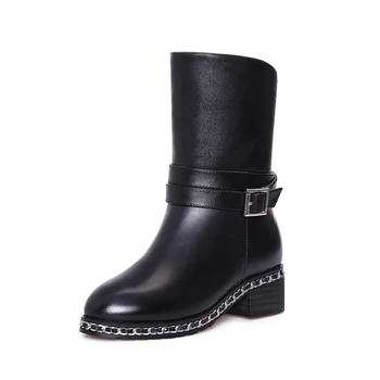 Real leather Women boots high heels ankle snow boots metal chain Shoes Woman cheasea boots large size 42 43 44 45 46 
Real leather Women boots high heels ankle snow boots metal chain Shoes Woman cheasea boots large size 42 43 44 45 46