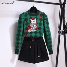 2022 New Runway Fashion Women's Spring Suits with Shorts Two Piece Sets Plaid Long Sleeve Pullover Sweaters Outfit Casual
2022 New Runway Fashion Women's Spring Suits with Shorts Two Piece Sets Plaid Long Sleeve Pullover Sweaters Outfit Casual