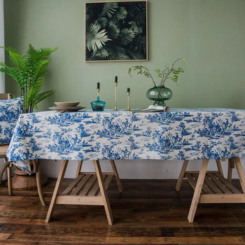 Tablecloth American Pastoral Retro Blue Printing Ink Cotton and Linen Rectangle Tablecloth For Home Picnic Coffee Shop
Tablecloth American Pastoral Retro Blue Printing Ink Cotton and Linen Rectangle Tablecloth For Home Picnic Coffee Shop