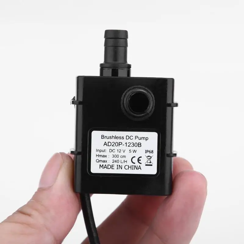 Waterproof Mini Water Pump Power Micro Brushless 12 v 5 w 240l / h DC Water Pump Submersible Fountain Aquarium Circulating 
Waterproof Mini Water Pump Power Micro Brushless 12 v 5 w 240l / h DC Water Pump Submersible Fountain Aquarium Circulating