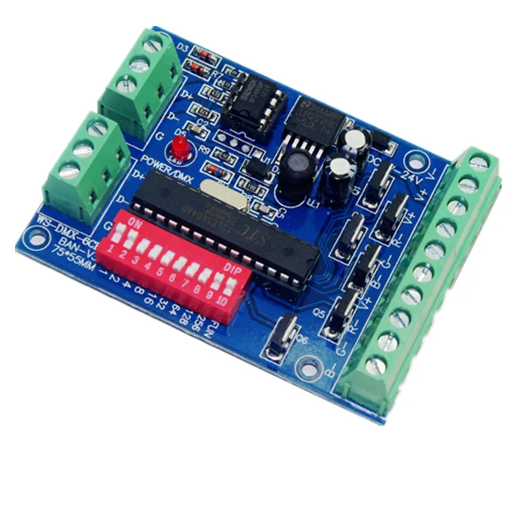 LED Controller DMX Constant Pressure Board Yang WS-DMX-6CH-BAN-V3 Controller DC5V-24V 24A
LED Controller DMX Constant Pressure Board Yang WS-DMX-6CH-BAN-V3 Controller DC5V-24V 24A