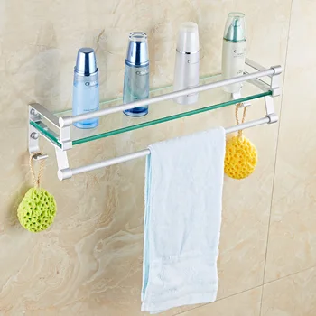 Space aluminum bathroom glass shelf bathroom floor stand washstand cosmetics towel rack LO58333
Space aluminum bathroom glass shelf bathroom floor stand washstand cosmetics towel rack LO58333