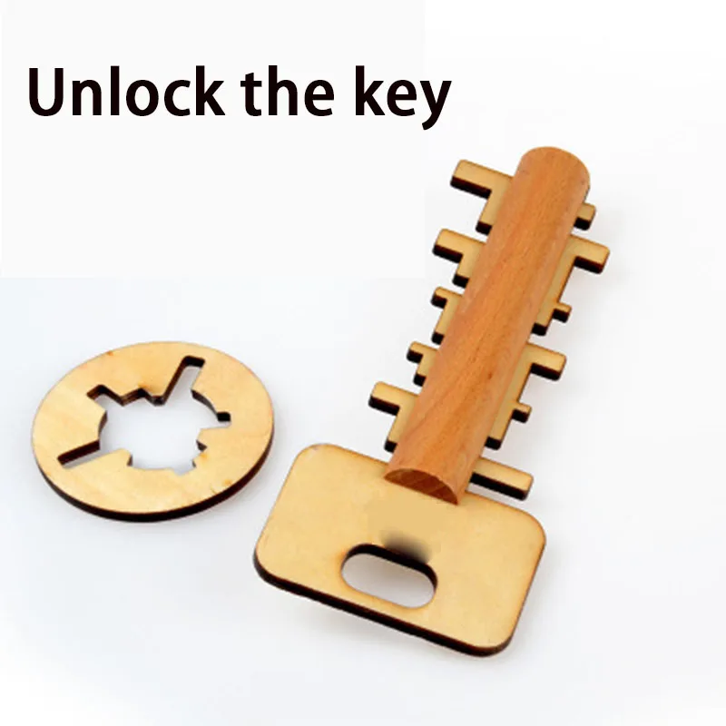 

Interesting Toys Kong Ming Lock Toys Wooden Toy Unlock Puzzle Key Intellectual Educational Stress Release Suitable for all ages