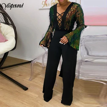Elegant Front Cross Women Sexy Jumpsuit Club Long Sleeve Sequin Jumpsuit Festival Party Overalls V Neck Bodycon Romper Jumpsuit
Elegant Front Cross Women Sexy Jumpsuit Club Long Sleeve Sequin Jumpsuit Festival Party Overalls V Neck Bodycon Romper Jumpsuit