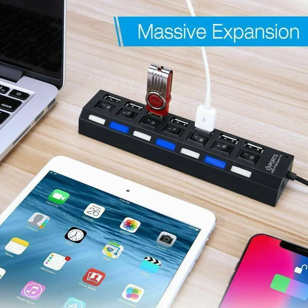 7 Port High Speed HUB USB 2.0 HUB Hub Power On/Off Hub Usb Switch Adapter Splitter Usb For Pc Charger Laptop Ergonomic G8R8
7 Port High Speed HUB USB 2.0 HUB Hub Power On/Off Hub Usb Switch Adapter Splitter Usb For Pc Charger Laptop Ergonomic G8R8