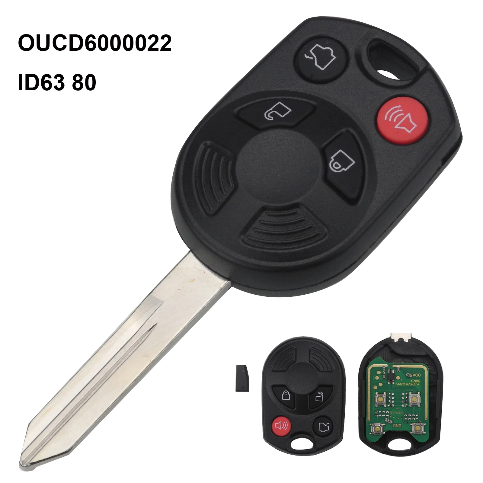 jingyuqin 4 Buttons Complete Car Key Remote for Ford Escape Keyless Shell Entry Combo FOB Remote OUCD6000022 With ID63 Chip 80
jingyuqin 4 Buttons Complete Car Key Remote for Ford Escape Keyless Shell Entry Combo FOB Remote OUCD6000022 With ID63 Chip 80