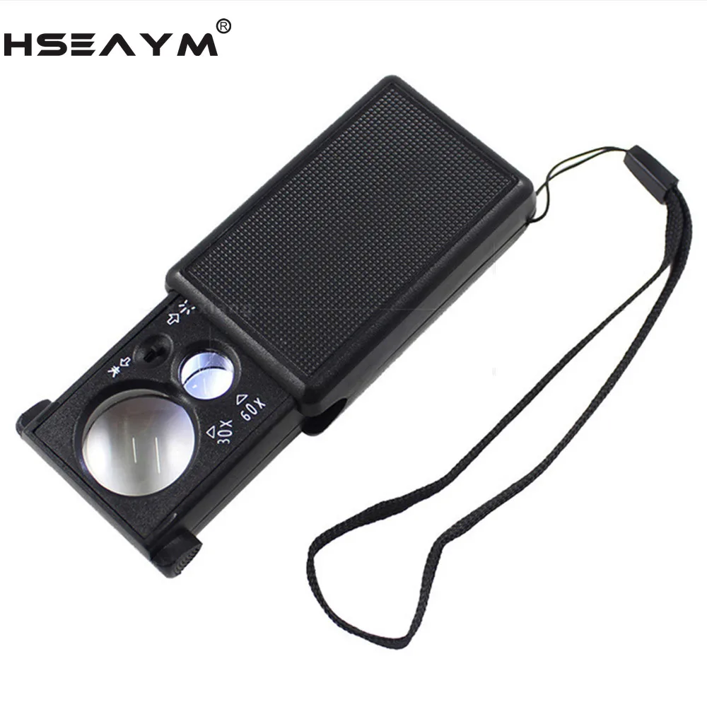 Handheld LED Magnifier Fluorescent Counterfeit Lamp Identification Jewelry Antique Diamond Pull-out Magnifying Glass Loupe | Инструменты