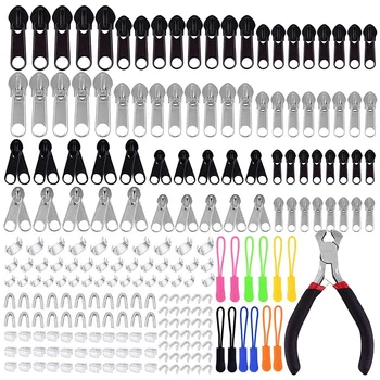 211Pcs Zipper Repair Kit Zipper Replacement with Zipper Install Plier for DIY Bags, Luggage, Backpacks, Silver and Black
211Pcs Zipper Repair Kit Zipper Replacement with Zipper Install Plier for DIY Bags, Luggage, Backpacks, Silver and Black