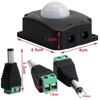CLAITE DC12-24V 10A Automatic Movement Infrared PIR Motion Sensor Switch DC Connector For LED Strip Light Detector
CLAITE DC12-24V 10A Automatic Movement Infrared PIR Motion Sensor Switch DC Connector For LED Strip Light Detector