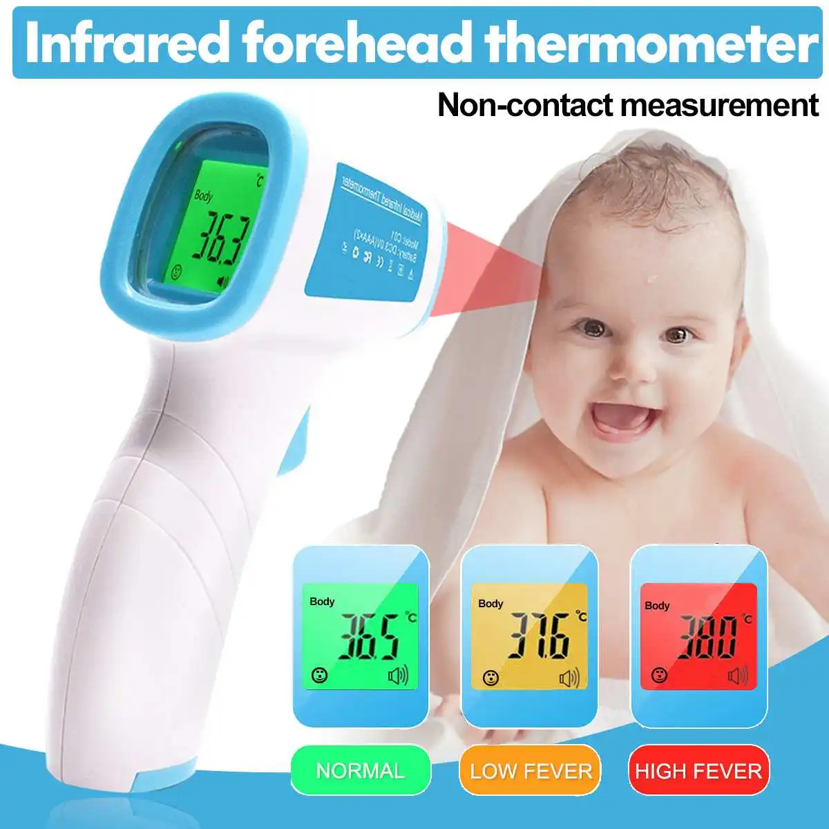 Muti-fuction Baby/Adult Digital Termometer Infrared Forehead Body Thermometer Gun Non-contact Temperature Measurement Device
Muti-fuction Baby/Adult Digital Termometer Infrared Forehead Body Thermometer Gun Non-contact Temperature Measurement Device