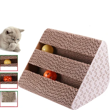Teaser Cats Scratch Toy Triangular Corrugated Paper Cat Scratching Board With Bell Ball Kitten Interactive Grinding Claw Toys
Teaser Cats Scratch Toy Triangular Corrugated Paper Cat Scratching Board With Bell Ball Kitten Interactive Grinding Claw Toys