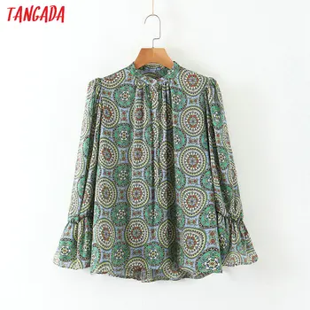 Tangada women retro oversized print chiffon blouse long sleeve chic female casual loose shirt blusas femininas 3Z02 
Tangada women retro oversized print chiffon blouse long sleeve chic female casual loose shirt blusas femininas 3Z02