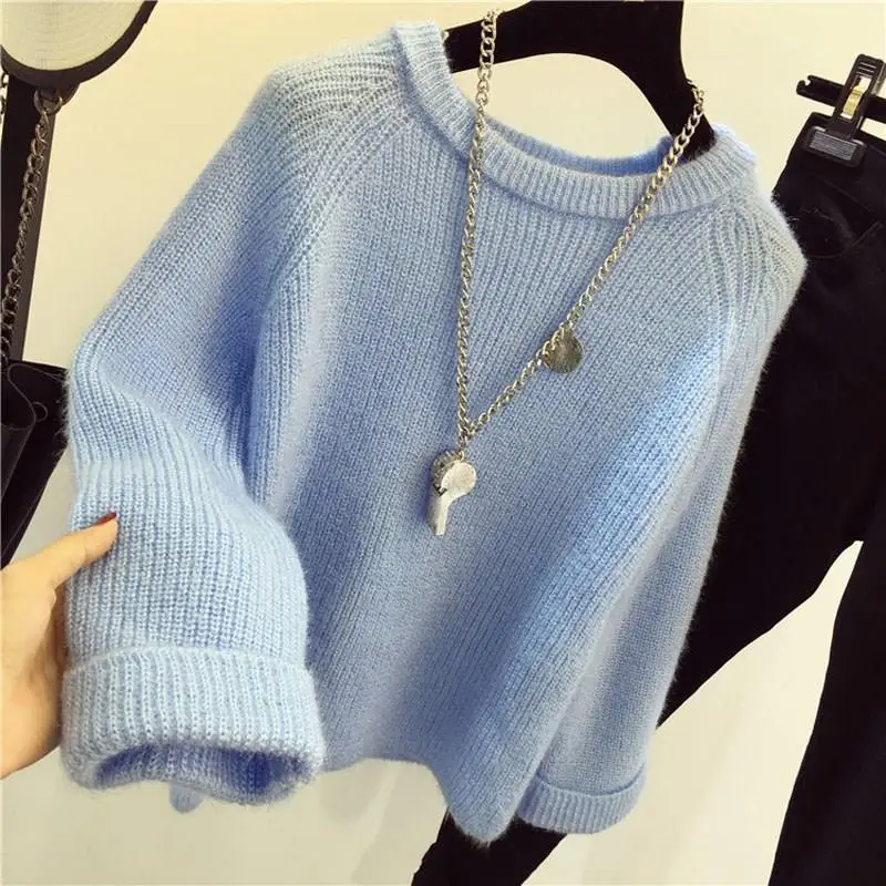 2019 Women Fall Winter 3/4-Length Sleeve Loose Sweaters Pullovers Fluffy Soft Mohair Sweaters O Neck Warm Jumpers
2019 Women Fall Winter 3/4-Length Sleeve Loose Sweaters Pullovers Fluffy Soft Mohair Sweaters O Neck Warm Jumpers