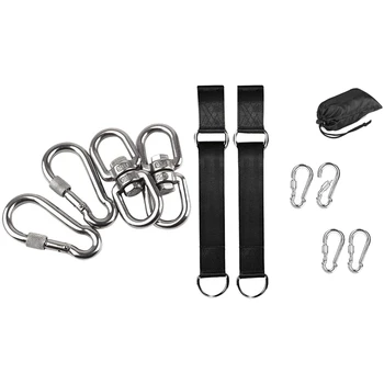 2 set M8 304 Stainless Steel Swivel Ring Tree Swing Hook & 2 PCS Tree Swing Straps Hammock Straps (5Ft) Swing Straps
2 set M8 304 Stainless Steel Swivel Ring Tree Swing Hook & 2 PCS Tree Swing Straps Hammock Straps (5Ft) Swing Straps