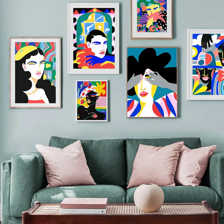 Colorful Visual Naked Girl Body Abstract Wall Art Canvas Painting Nordic Posters And Prints Wall Pictures For Living Room Decor