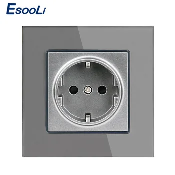 Esooli Crystal Glass Panel Wall Power Socket Grounded 16A EU Standard Electrical Outlet Black White Gold Grey Colorful
Esooli Crystal Glass Panel Wall Power Socket Grounded 16A EU Standard Electrical Outlet Black White Gold Grey Colorful