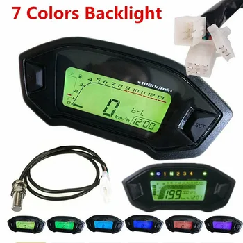 

Odometer Motorcycle Speedometer Time Display Easy Use Universal Replacement Programmable LCD Digital Travel Distance Tachometer