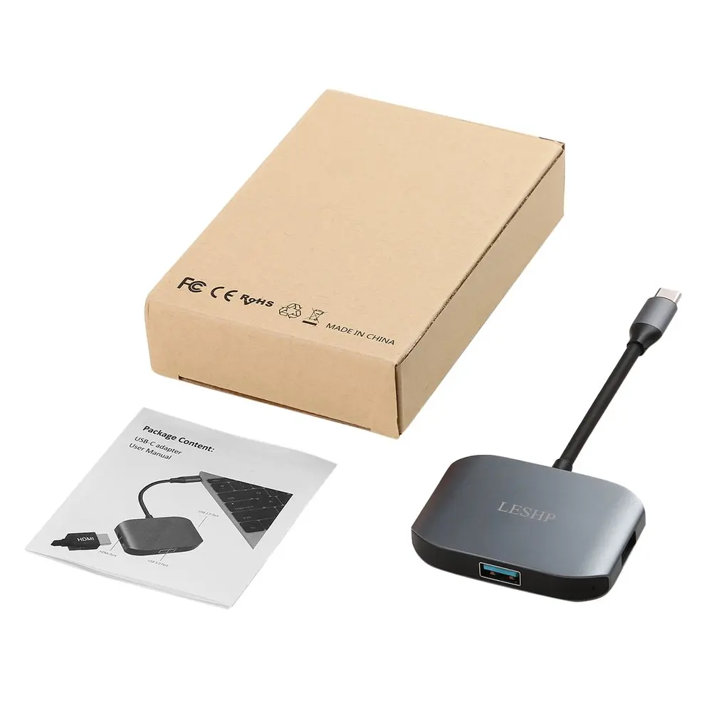 USB Type C to USB 3.0 & USB 2.0 & HDMI Convertor Cable Adapter USB-C HUB HD 4K Hot Plug for Type-C Devices UC27
USB Type C to USB 3.0 & USB 2.0 & HDMI Convertor Cable Adapter USB-C HUB HD 4K Hot Plug for Type-C Devices UC27