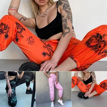 Dragon Print Cargo Pants 2020 Fashion Tapered Carrot Loose Trousers Autumn Summer Casual Streetwear High Waist Lace up Pants
Dragon Print Cargo Pants 2020 Fashion Tapered Carrot Loose Trousers Autumn Summer Casual Streetwear High Waist Lace up Pants