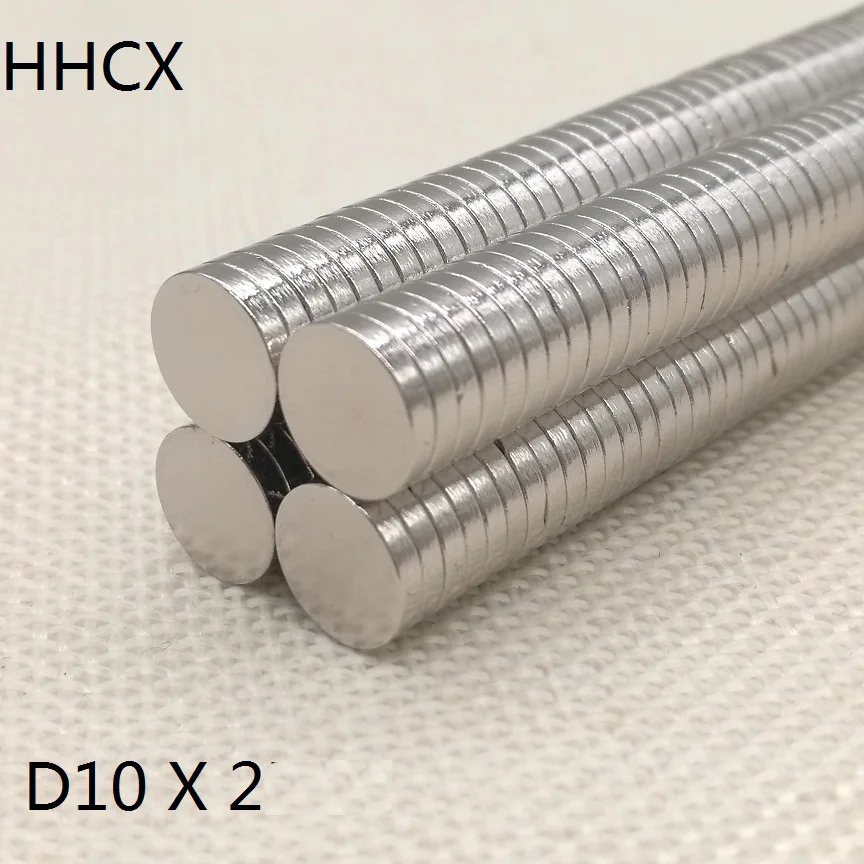 10 шт./лот дисковый магнит 10*2 сильный N35 NdFeB 10x2 круглые Редкоземельные Постоянные