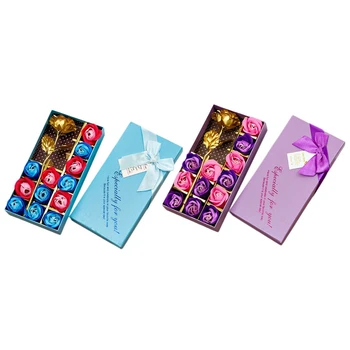 2 Set Valentine'S Day Gift 24K Gold Plated Rose Flower+ Soap Flower Romantic for Lover Girl Friend Christmas Gifts - Purple & Bl
2 Set Valentine'S Day Gift 24K Gold Plated Rose Flower+ Soap Flower Romantic for Lover Girl Friend Christmas Gifts - Purple & Bl