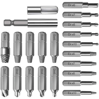 New Damaged Stripped Screw Extractor Set with 10 Sizes Drills Material Bolt Remover Set with Magnetic Extension Bit Holder
New Damaged Stripped Screw Extractor Set with 10 Sizes Drills Material Bolt Remover Set with Magnetic Extension Bit Holder
