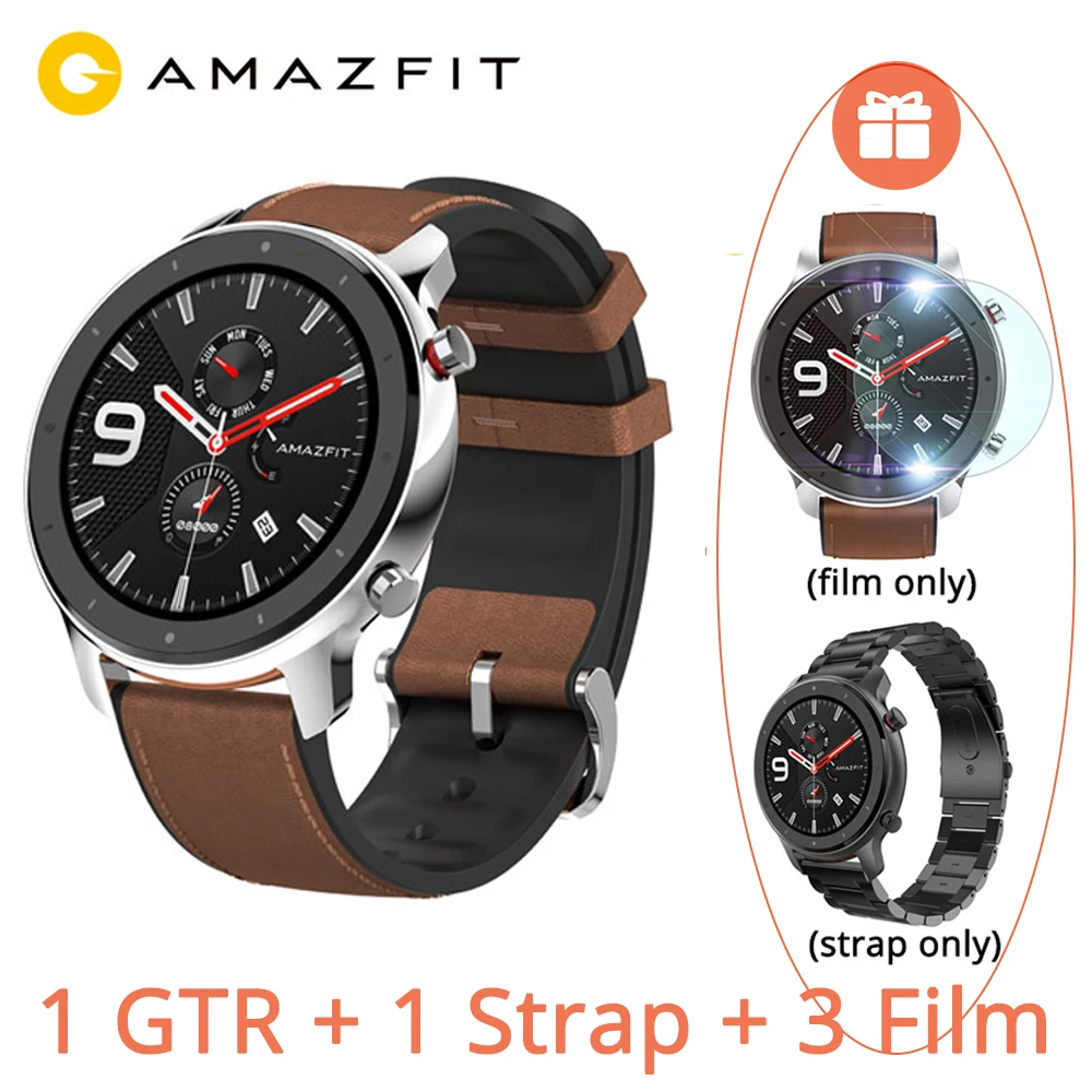 Global Version Huami AMAZFIT GTR 47mm Smart Watch 5ATM 1.39" AMOLED GPS+GLONASS Smartwatch Men 24 Days Battery Music Control
Global Version Huami AMAZFIT GTR 47mm Smart Watch 5ATM 1.39" AMOLED GPS+GLONASS Smartwatch Men 24 Days Battery Music Control