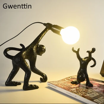 Modern Resin Black Monkey Lamp Led Table Lamps Nordic Stand Desk Light for Bedroom Bedside Study Home Decor Luminaire Fixtures
Modern Resin Black Monkey Lamp Led Table Lamps Nordic Stand Desk Light for Bedroom Bedside Study Home Decor Luminaire Fixtures