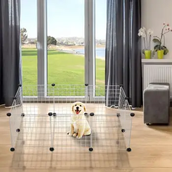 Pet Fences 35 cm Pet Dog Iron Wire Fences Buckle Connection with Anti-slip Feet Pad White Practical Dog Fences
Pet Fences 35 cm Pet Dog Iron Wire Fences Buckle Connection with Anti-slip Feet Pad White Practical Dog Fences