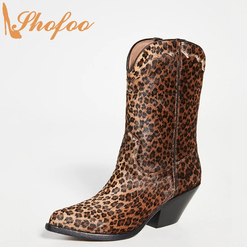 Brown Leopard High Chunky Heels Pointed Toe Ankle Boots Woman Booties Large Size 43 45 Ladies Winter Sexy Fashion Shoes Shofoo
Brown Leopard High Chunky Heels Pointed Toe Ankle Boots Woman Booties Large Size 43 45 Ladies Winter Sexy Fashion Shoes Shofoo