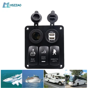 12-24V Car Universal Conversion Panel 3-Position Switch With Dual USB Car Charger Cigarette Lighter For Ship Yacht RV Bus Etc
12-24V Car Universal Conversion Panel 3-Position Switch With Dual USB Car Charger Cigarette Lighter For Ship Yacht RV Bus Etc