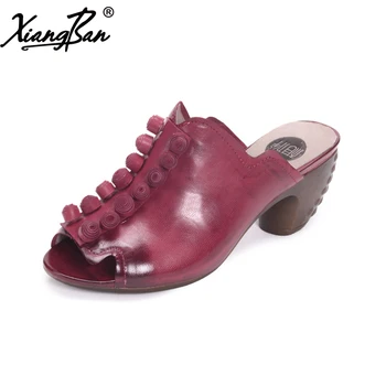 2019 Summer women slippers high heel sandals shoes genuine leather slip on shoes peep toe xiangban
2019 Summer women slippers high heel sandals shoes genuine leather slip on shoes peep toe xiangban